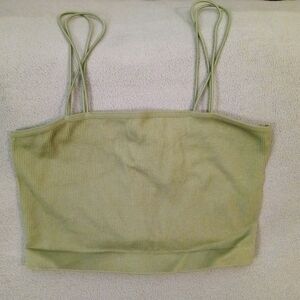 Forever 21 Light Green Ribbed Crop Top